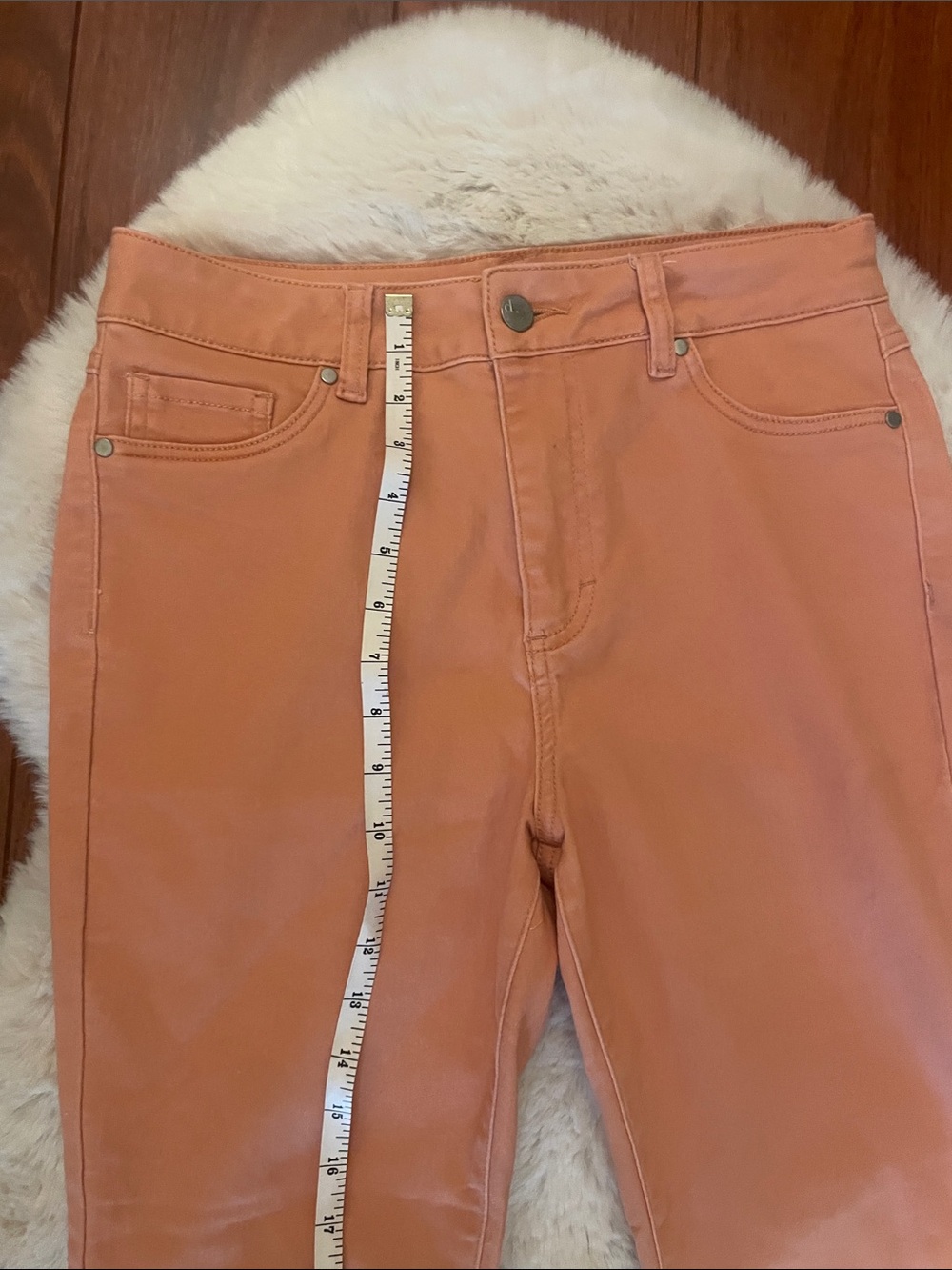 d.jeans Women's Skinny Jeans in Soft Coral Color - Picture 6 of 13